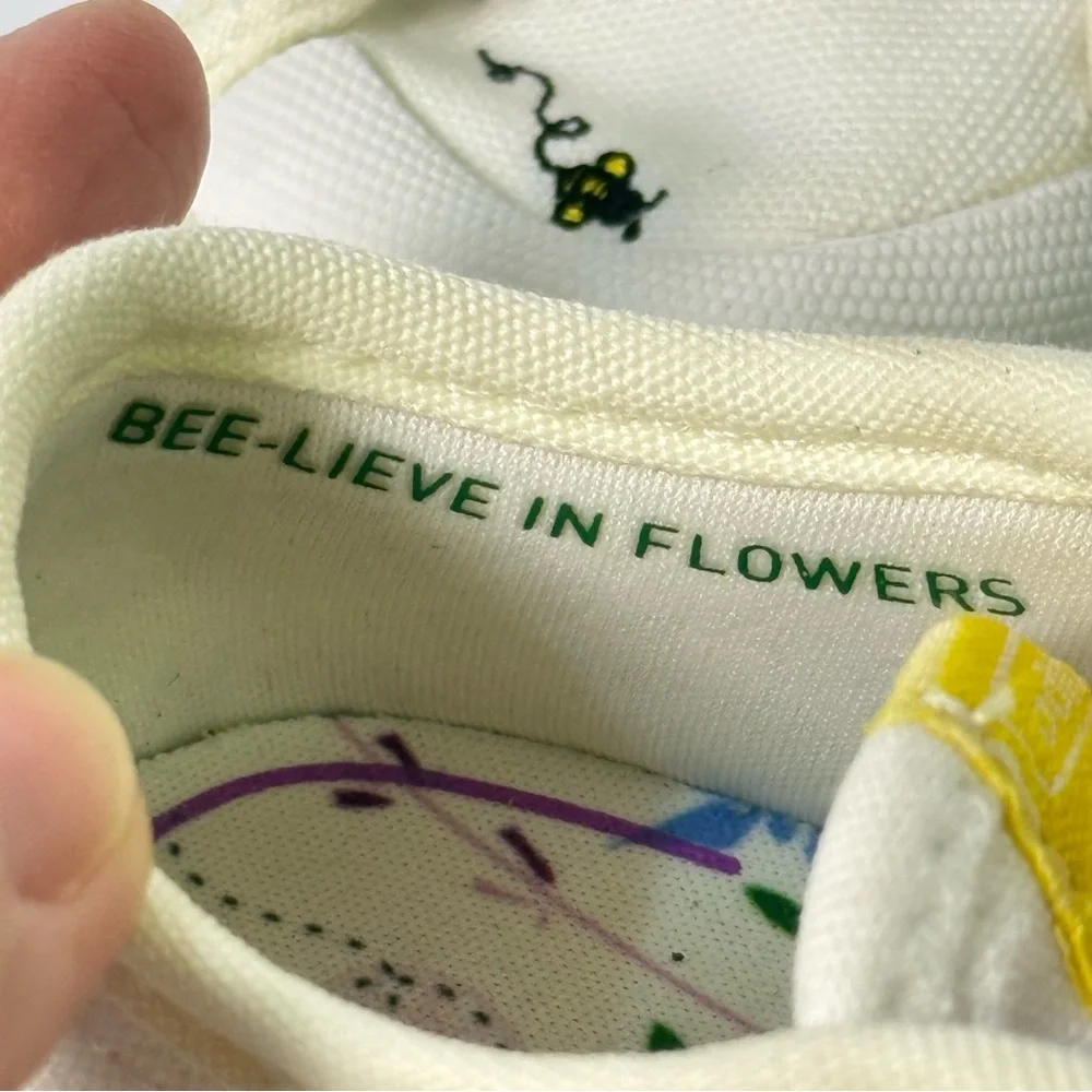 Adidas Originals Nizza Kids Toddler sz 4K BEE-Lieve Flowers‎ Yellow Canvas Shoes